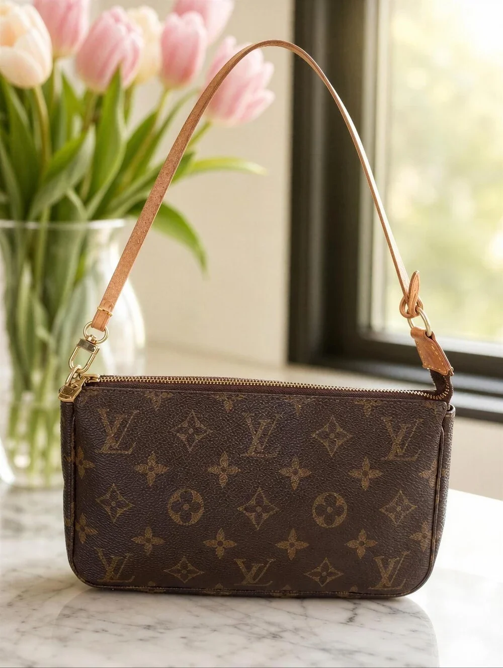 Louis Vuitton Pochette Accessoires Monogram Crossbody Bag💓 Vintage 1999
